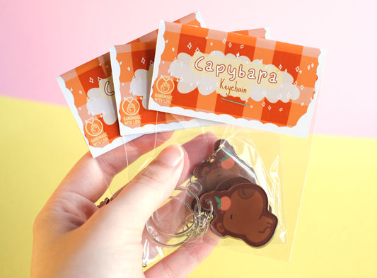 Capybara Orange Keychain