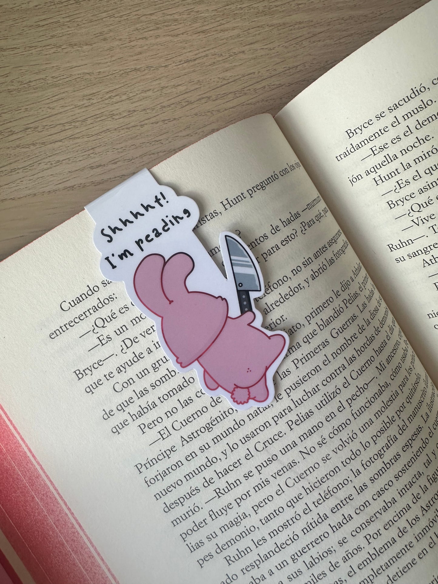 Bunny with Knife Magnetic bookmark