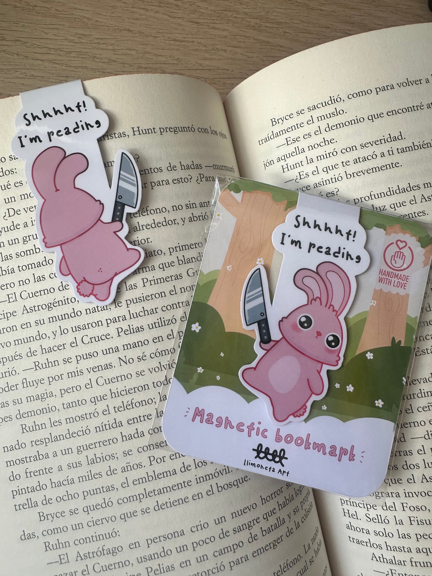 Bunny with Knife Magnetic bookmark