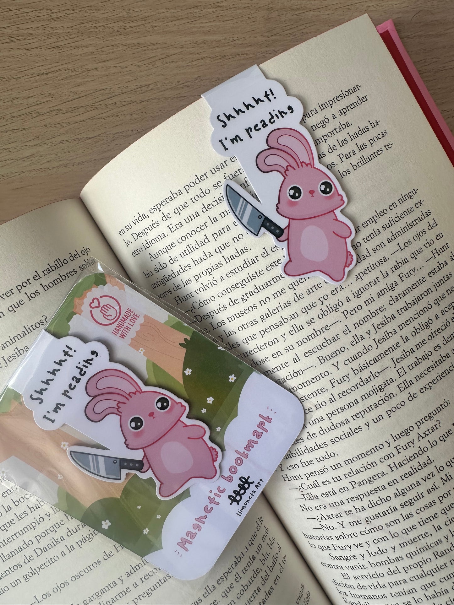 Bunny with Knife Magnetic bookmark