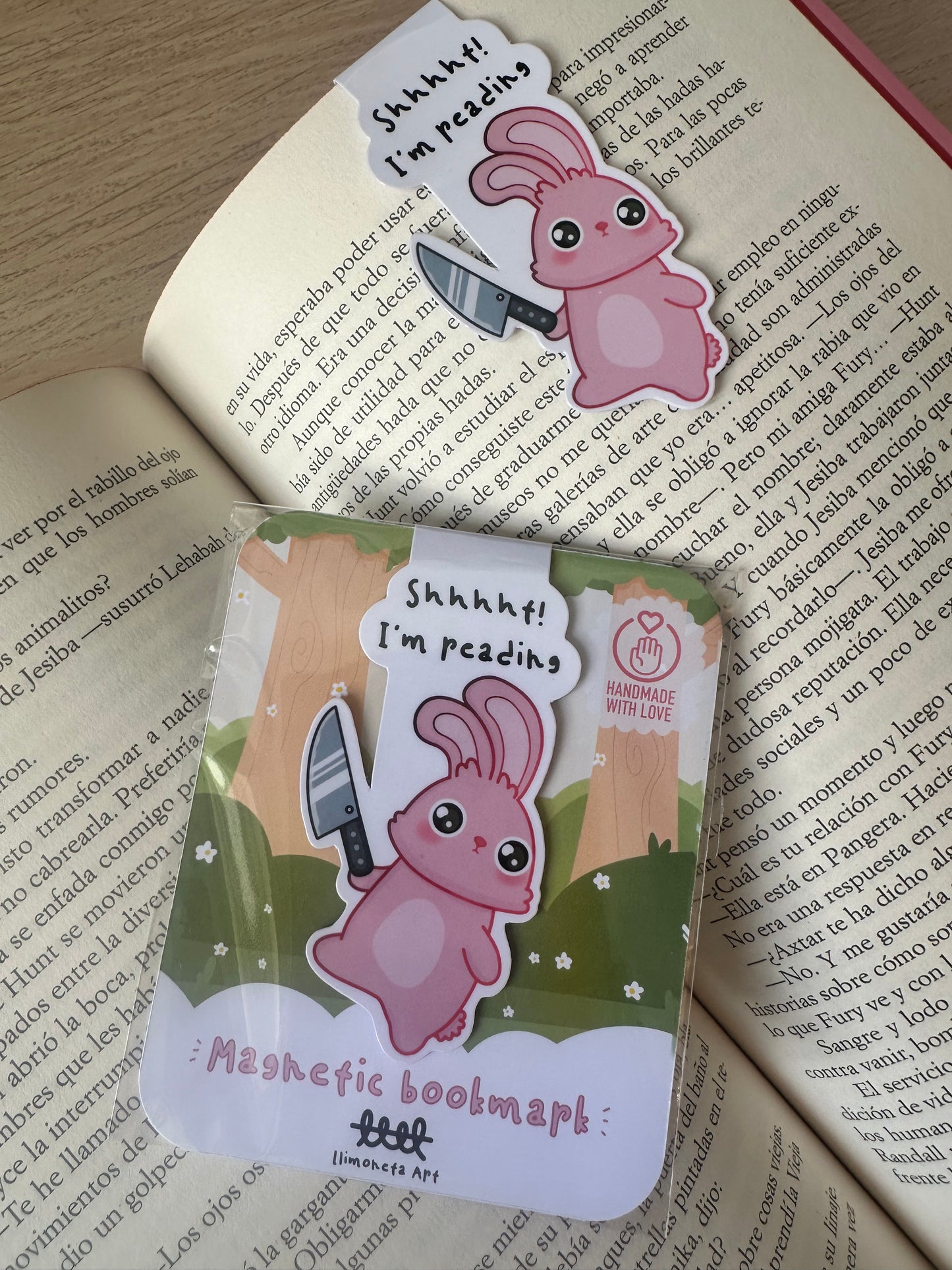 Bunny with Knife Magnetic bookmark