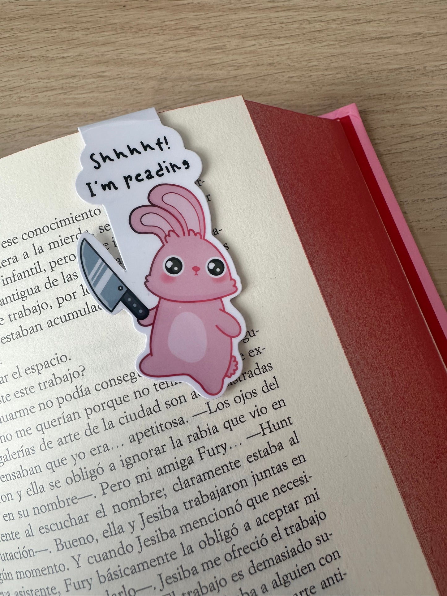 Bunny with Knife Magnetic bookmark