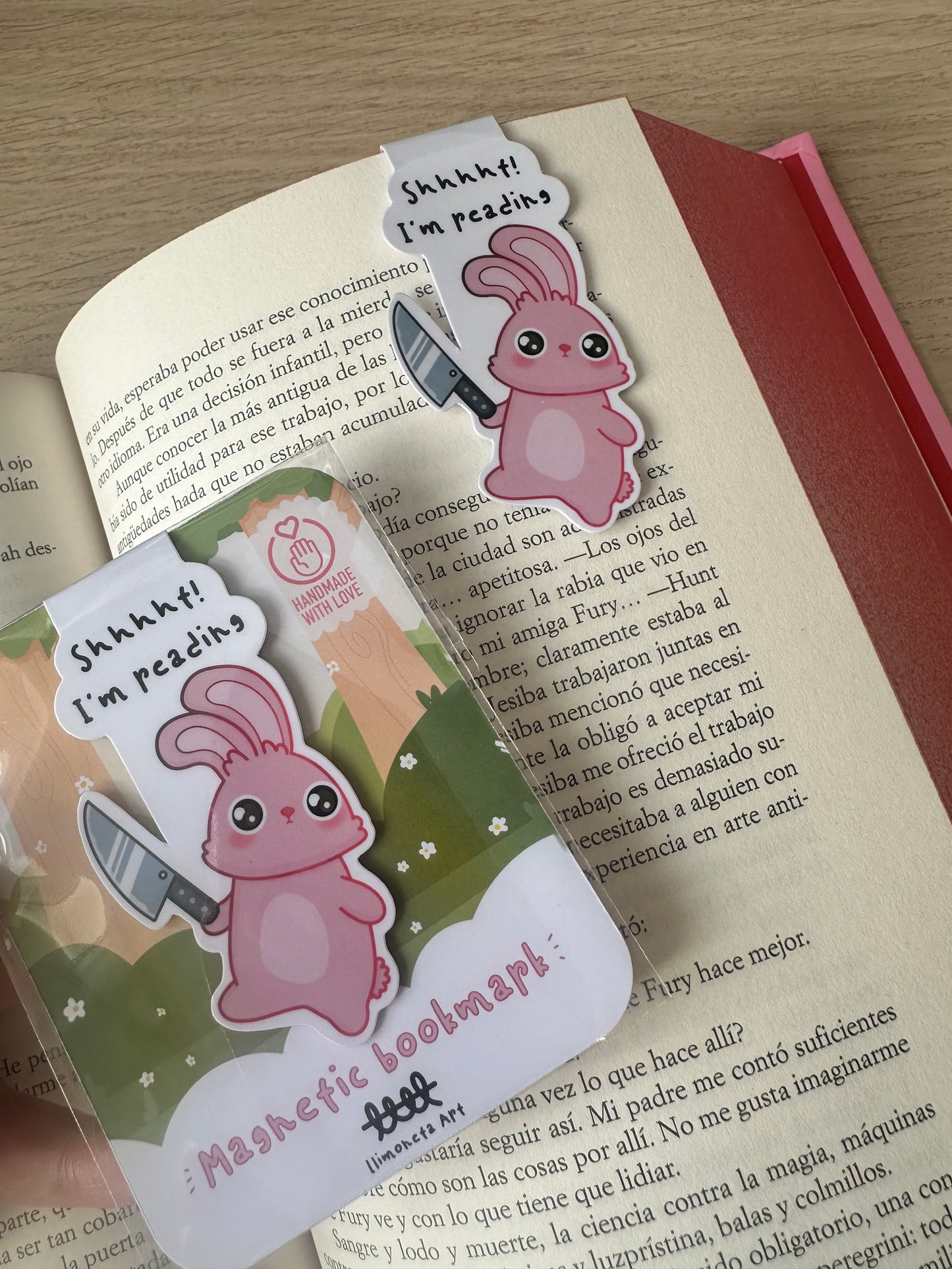 Bunny with Knife Magnetic bookmark