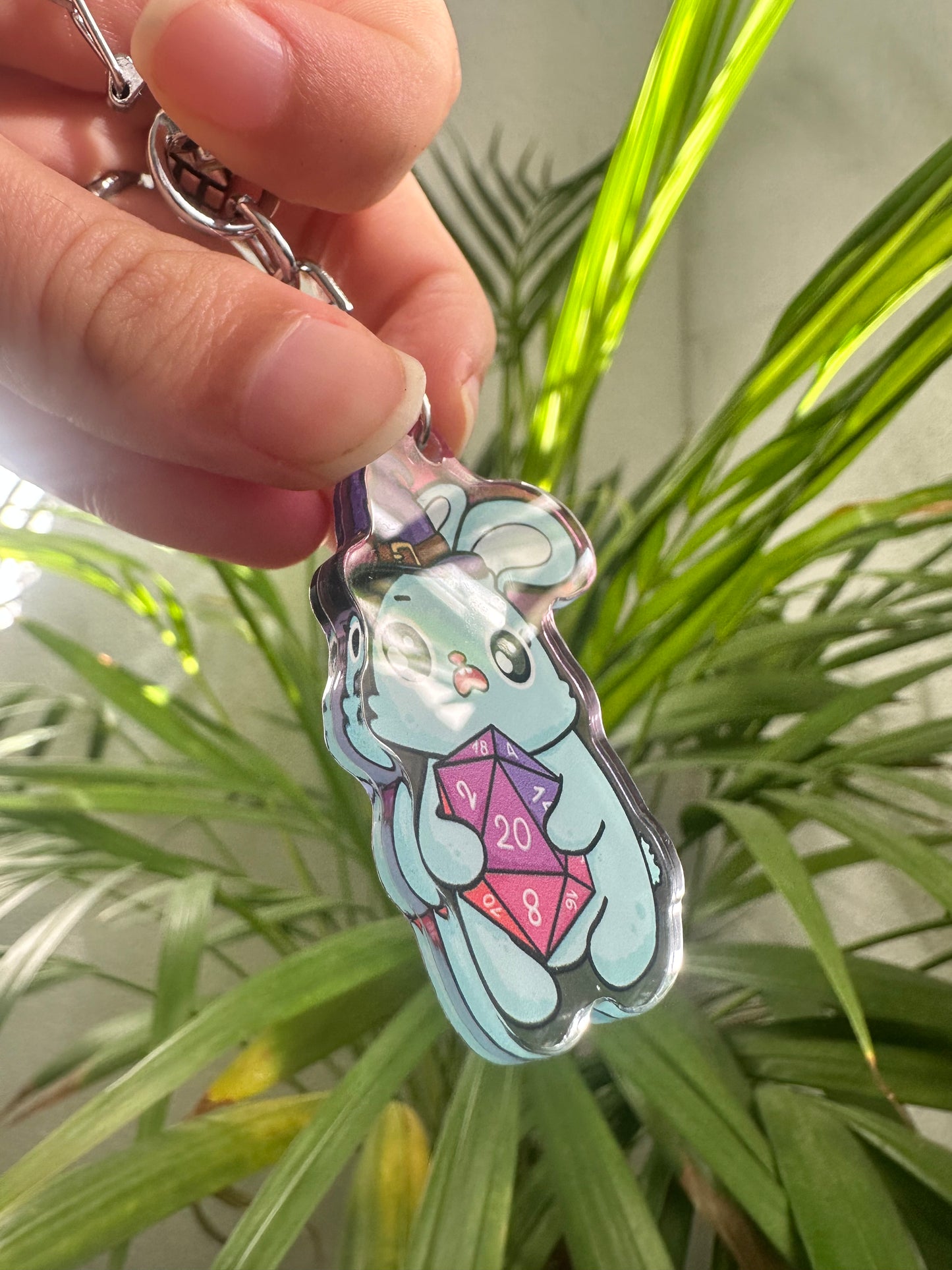 Bunny with Dice Keychain