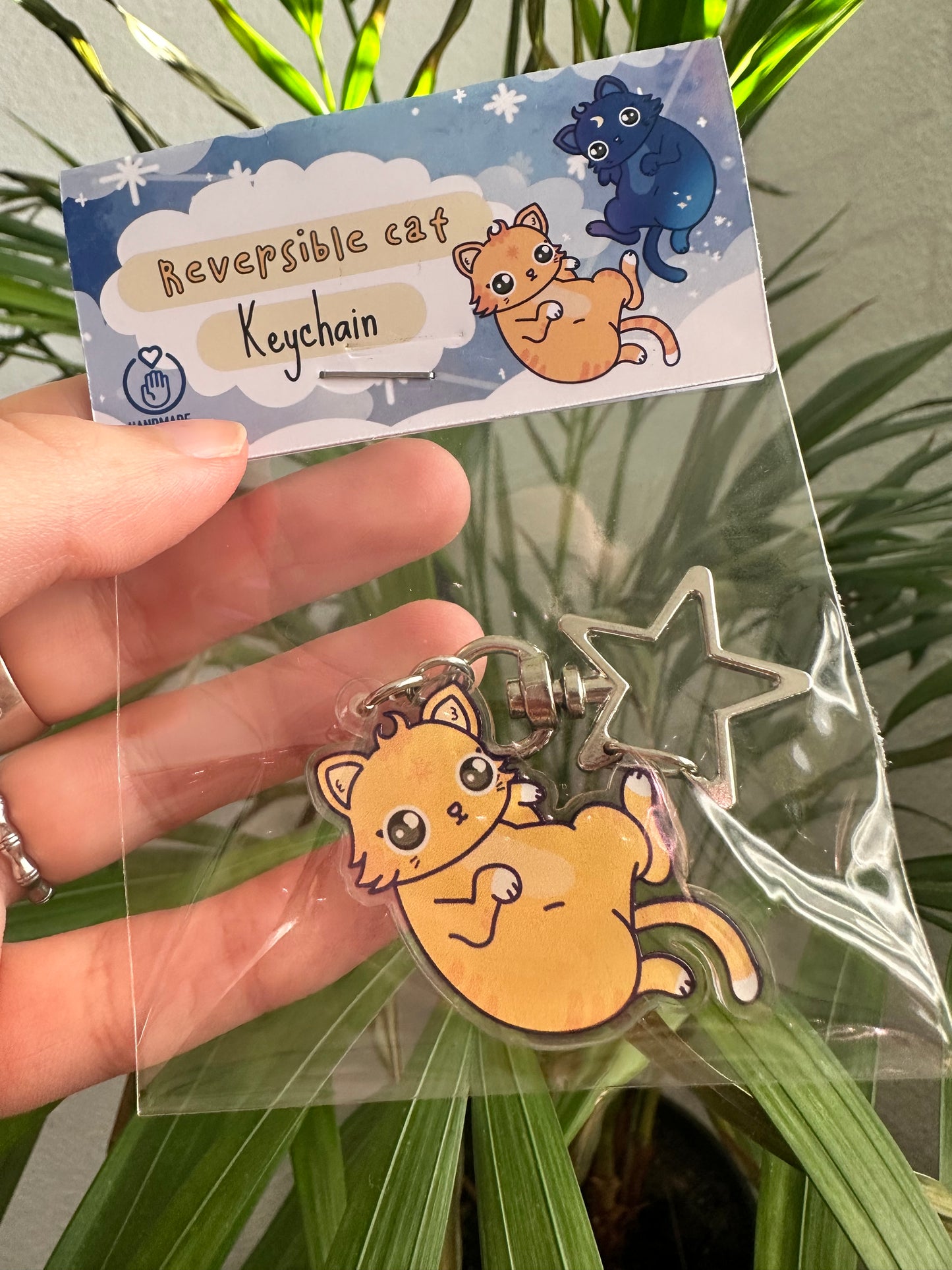 Reversible Cat Keychain